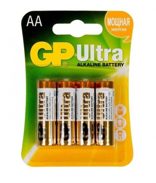 Батарейки алкалиновые GP Ultra Alkaline AA/LR6 - 4 шт. - Элементы питания - купить с доставкой в Прокопьевске