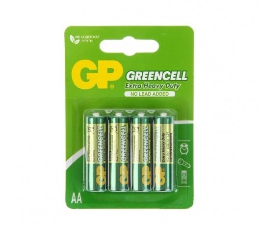 Батарейки солевые GP GreenCell AA/R6G - 4 шт. - Элементы питания - купить с доставкой в Прокопьевске