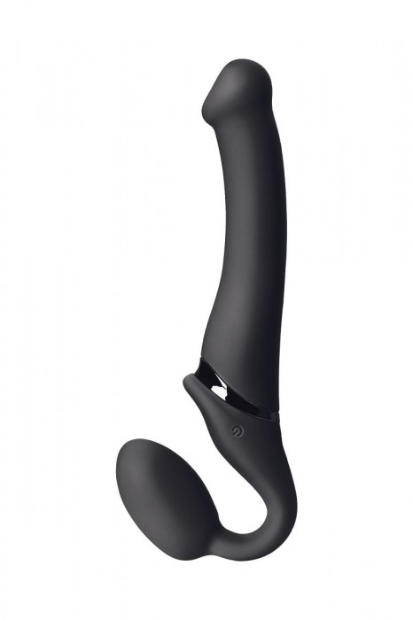 Черный безремневой вибрострапон Silicone Bendable Strap-On - size XL - Strap-on-me - купить с доставкой в Прокопьевске