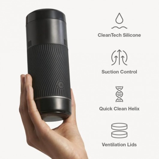 Черный мастурбатор с контролем всасывания Arcwave Pow Stroker - Arcwave - в Прокопьевске купить с доставкой