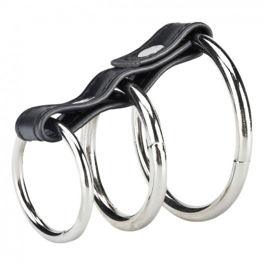 Хомут на пенис из трех металлических колец 3 RING GATES OF HELL - BlueLine - в Прокопьевске купить с доставкой Хомут на пенис из трех металлических колец 3 RING GATES OF HELL - BlueLine - в Прокопьевске купить с доставкой