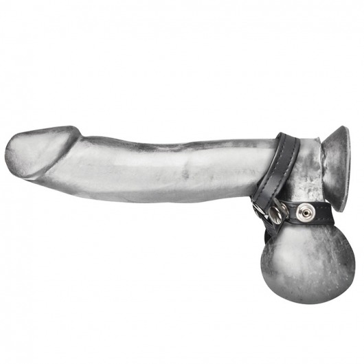 Разделитель мошонки из искусственной кожи на клепках 8 STYLE BALL DIVIDER - BlueLine - купить с доставкой в Прокопьевске