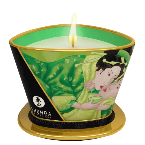 Массажная свеча Exotic Green Tea с ароматом зелёного чая - 170 мл. - Shunga - купить с доставкой в Прокопьевске