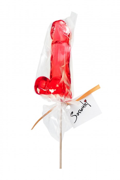 Красный леденец в форме члена со вкусом виски - 173 гр. - Sosuчki - купить с доставкой в Прокопьевске