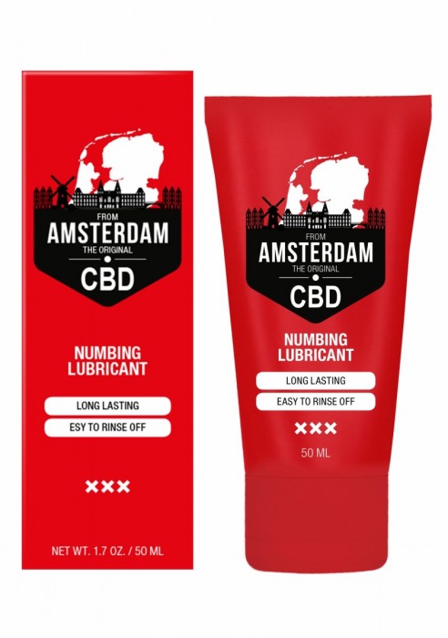 Пролонгирующий лубрикант Numbing CBD from Amsterdam - 50 мл. - Shots Media BV - купить с доставкой в Прокопьевске