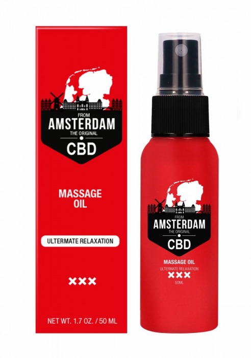 Стимулирующее массажное масло CBD from Amsterdam Massage Oil - 50 мл. - Shots Media BV - купить с доставкой в Прокопьевске