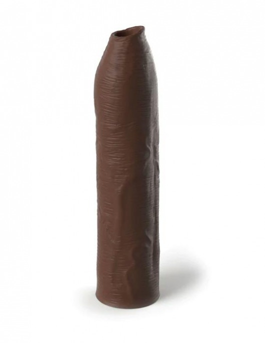 Коричневая насадка-удлинитель Uncut Silicone Penis Enhancer - 17,8 см. - Pipedream - в Прокопьевске купить с доставкой