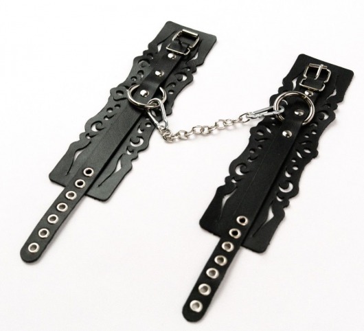 Узорчатые кожаные оковы с регулируемыми ремешками - Crazy Handmade - купить с доставкой в Прокопьевске