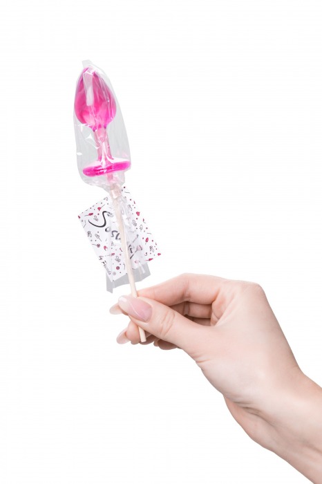 Розовый леденец  в форме анальной втулки со вкусом айриш крим - 29 гр. - Sosuчki - купить с доставкой в Прокопьевске
