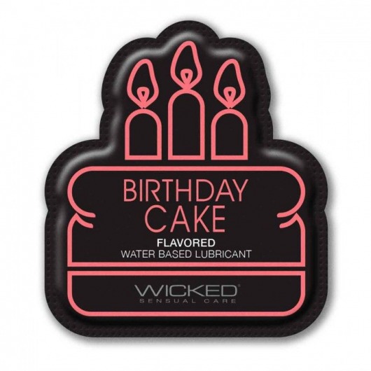 Лубрикант на водной основе со вкусом торта с кремом Wicked Aqua Birthday cake - 3 мл. - Wicked - купить с доставкой в Прокопьевске