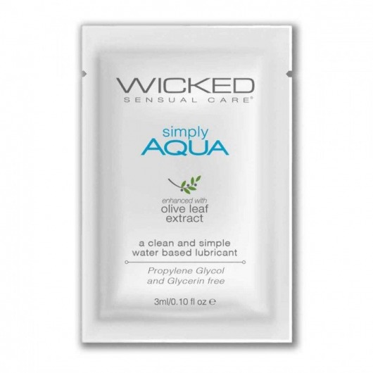 Легкий лубрикант на водной основе Wicked Simply AQUA - 3 мл. - Wicked - купить с доставкой в Прокопьевске