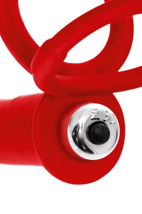 Красная насадка на пенис для двойного проникновения - 19 см. - ToyFa - купить с доставкой в Прокопьевске