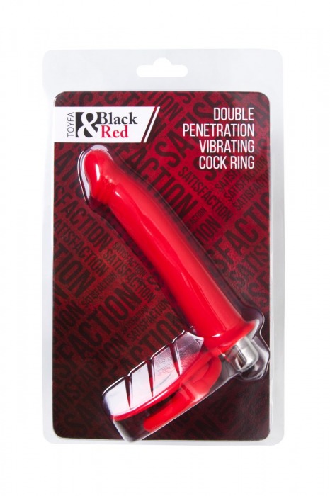 Красная насадка на пенис для двойного проникновения - 19 см. - ToyFa - купить с доставкой в Прокопьевске