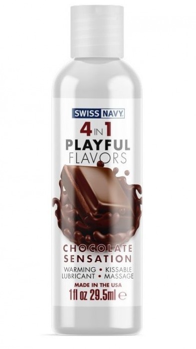 Массажный гель 4-в-1 Chocolate Sensation с ароматом шоколада - 29,5 мл. - Swiss navy - купить с доставкой в Прокопьевске