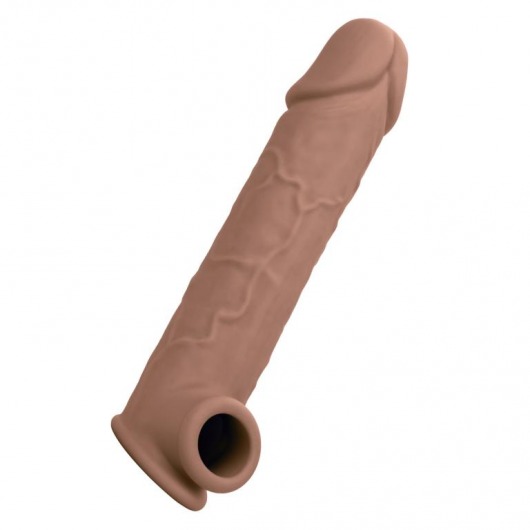 Коричневая удлиняющая насадка на член Life-Like Extension 8” - 20,25 см. - California Exotic Novelties - в Прокопьевске купить с доставкой