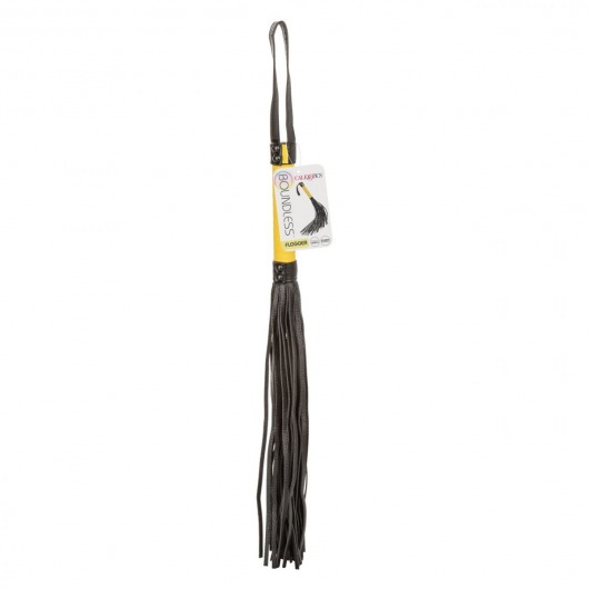 Черная плеть с желтой рукоятью Boundless Flogger - 69,25 см. - California Exotic Novelties - купить с доставкой в Прокопьевске