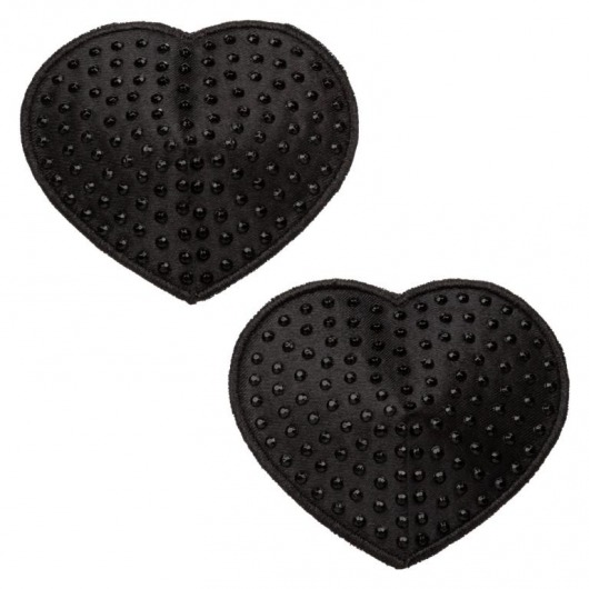 Черные пэстисы в форме сердечек Heart Pasties - California Exotic Novelties - купить с доставкой в Прокопьевске