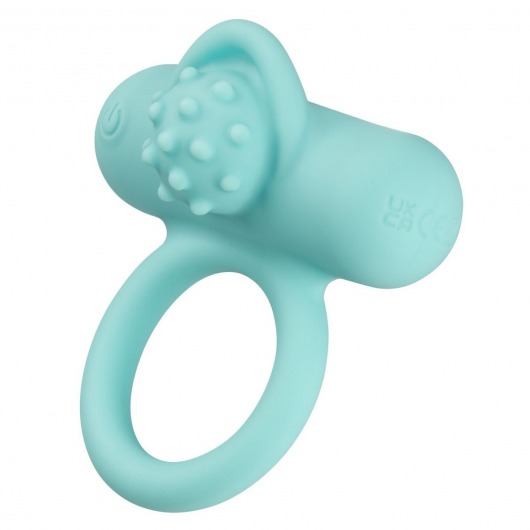 Аквамариновое эрекционное виброкольцо Silicone Rechargeable Nubby Lover’s Delight - California Exotic Novelties - в Прокопьевске купить с доставкой