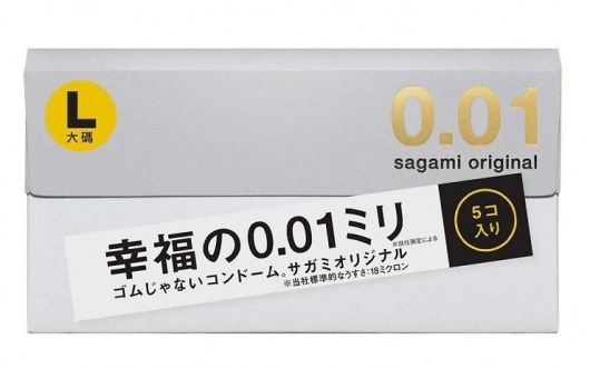 Презервативы Sagami Original 0.02 L-size увеличенного размера - 5 шт. - Sagami - купить с доставкой в Прокопьевске