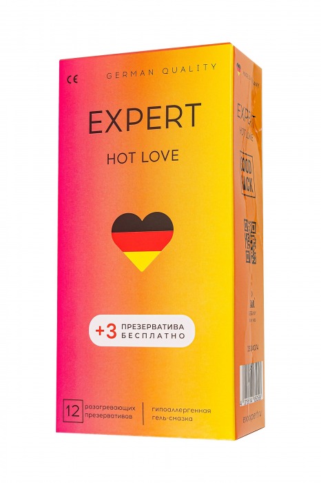 Презервативы EXPERT Hot Love с разогревающим эффектом - 12 шт.(+3 в подарок) - Expert - купить с доставкой в Прокопьевске