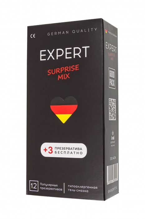 Презервативы EXPERT Surprise Mix - 12 шт.(+3 в подарок) - Expert - купить с доставкой в Прокопьевске