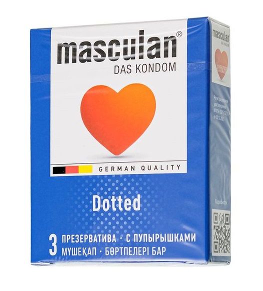 Презервативы с пупырышками Masculan Dotted - 3 шт. - Masculan - купить с доставкой в Прокопьевске