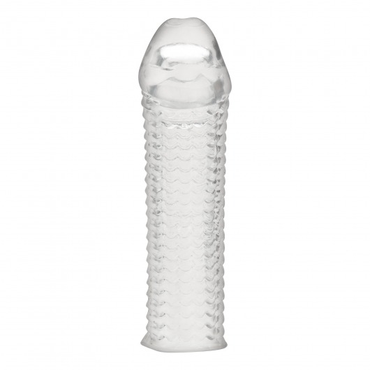 Текстурированная насадка на пенис Clear Textured Penis Enhancing Sleeve Extension - 16,5 см. - BlueLine - в Прокопьевске купить с доставкой