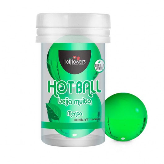 Лубрикант на масляной основе Hot Ball Beija Muito с ароматом мяты (2 шарика по 3 гр.) - HotFlowers - купить с доставкой в Прокопьевске