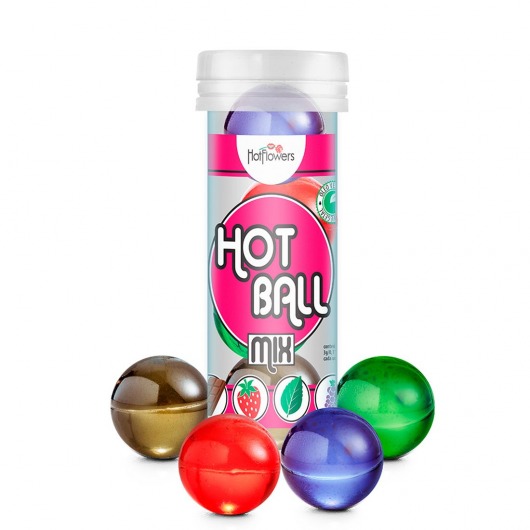 Ароматизированный лубрикант Hot Ball Mix на масляной основе (4 шарика по 3 гр.) - HotFlowers - купить с доставкой в Прокопьевске