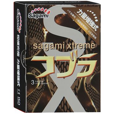 Суженные к основанию презервативы Sagami Xtreme COBRA - 3 шт. - Sagami - купить с доставкой в Прокопьевске