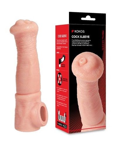 Телесная фантазийная насадка на член Cock Sleeve Size L - KOKOS - в Прокопьевске купить с доставкой