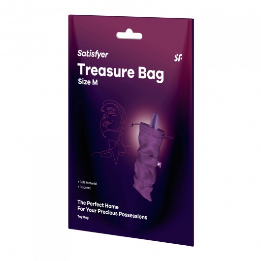 Фиолетовый мешочек для хранения игрушек Treasure Bag M - Satisfyer - купить с доставкой в Прокопьевске