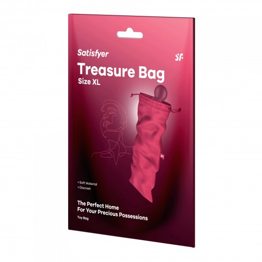 Розовый мешочек для хранения игрушек Treasure Bag XL - Satisfyer - купить с доставкой в Прокопьевске