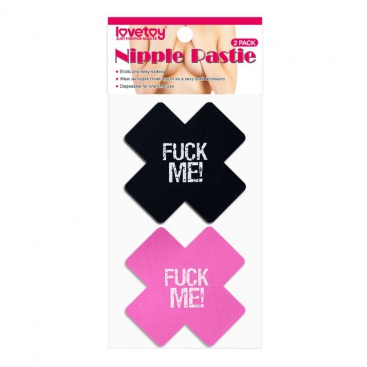 Набор из 2 пар пэстисов Cross Pattern Nipple Pasties - Lovetoy - купить с доставкой в Прокопьевске