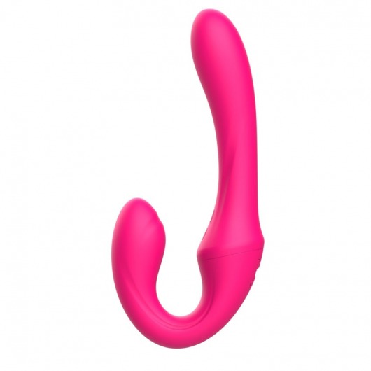 Розовый вибратор с клиторальным отростком и пультом ДУ- 19,6 см. - I-MOON