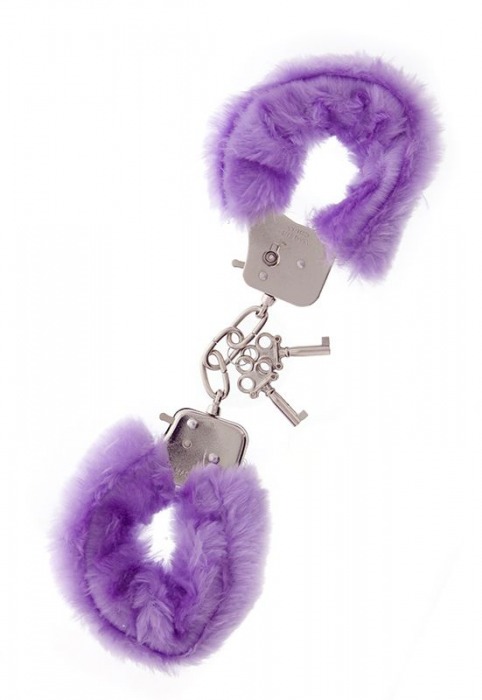 Фиолетовые меховые наручники METAL HANDCUFF WITH PLUSH LAVENDER - Dream Toys - купить с доставкой в Прокопьевске