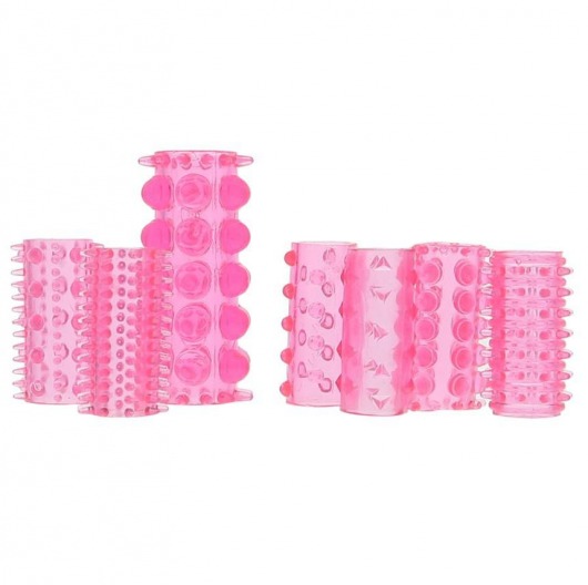 Набор из 7 розовых насадок на пенис ONE-A-DAY PENIS SLEEVES PINK - Seven Creations - в Прокопьевске купить с доставкой