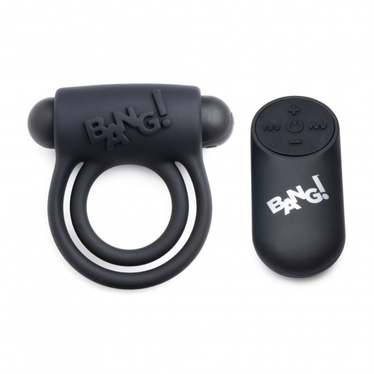 Черное эрекционное виброкольцо 28X Remote Control Vibrating Cock Ring   Bullet - XR Brands - в Прокопьевске купить с доставкой