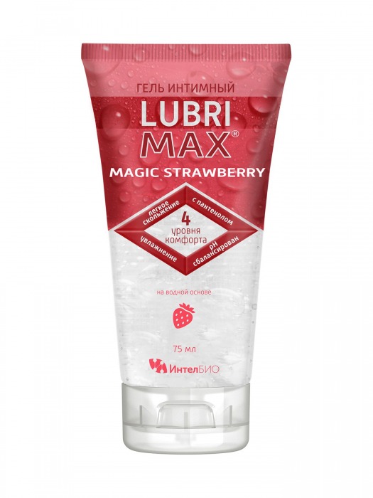 Интимный гель-смазка на водной основе Lubrimax Magic Strawberry - 75 мл. - ИнтелБИО - купить с доставкой в Прокопьевске