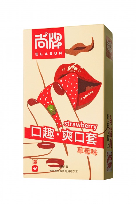 Презервативы Elasun Strawberry с аромато клубники - 10 шт. - Elasun - купить с доставкой в Прокопьевске