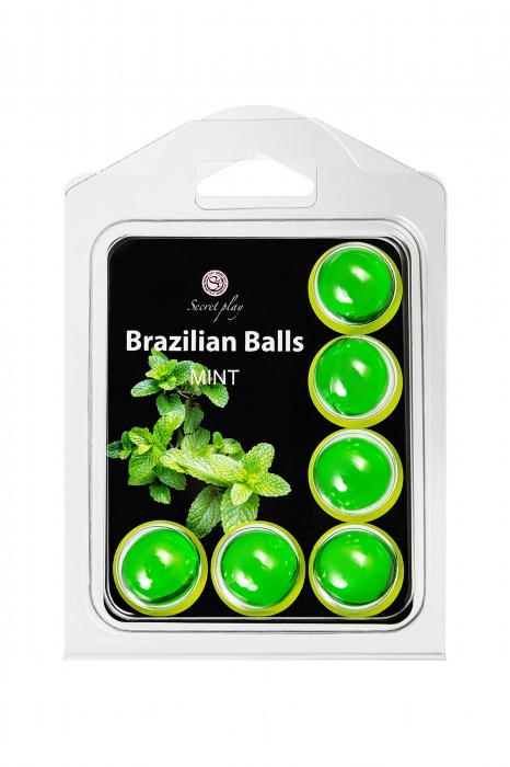 Набор из 6 шариков с массажным маслом Brazilian Balls с ароматом мяты - Secret Play - купить с доставкой в Прокопьевске