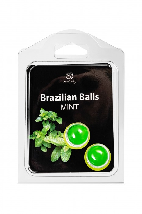 Набор из 2 шариков с массажным маслом Brazilian Balls с ароматом мяты - Secret Play - купить с доставкой в Прокопьевске