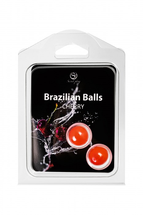 Набор из 2 шариков с массажным маслом Brazilian Balls с ароматом вишни - Secret Play - купить с доставкой в Прокопьевске