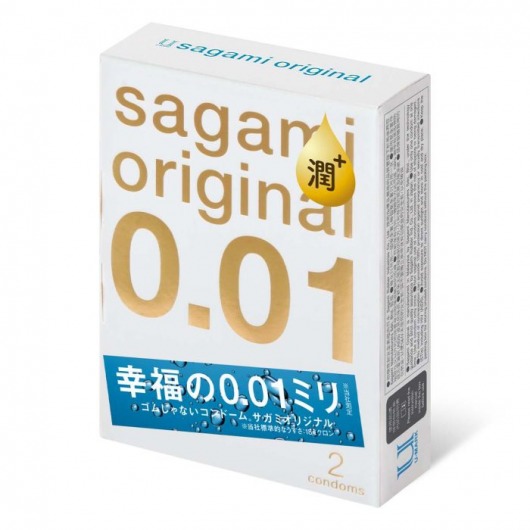 Увлажнённые презервативы Sagami Original 0.01 Extra Lub - 2 шт. - Sagami - купить с доставкой в Прокопьевске