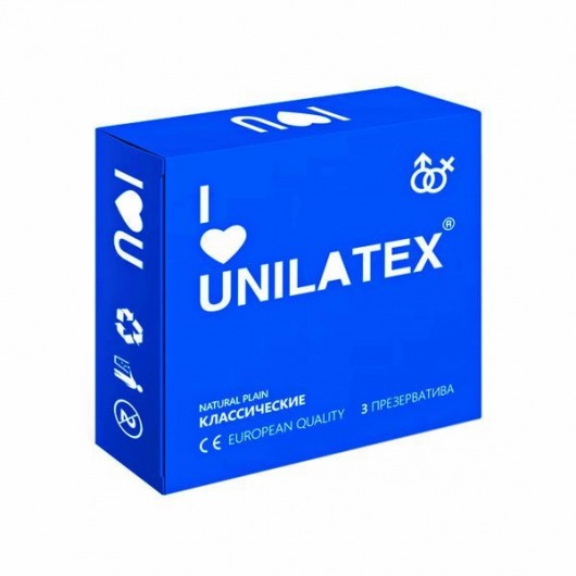 Классические презервативы Unilatex Natural Plain - 3 шт. - Unilatex - купить с доставкой в Прокопьевске