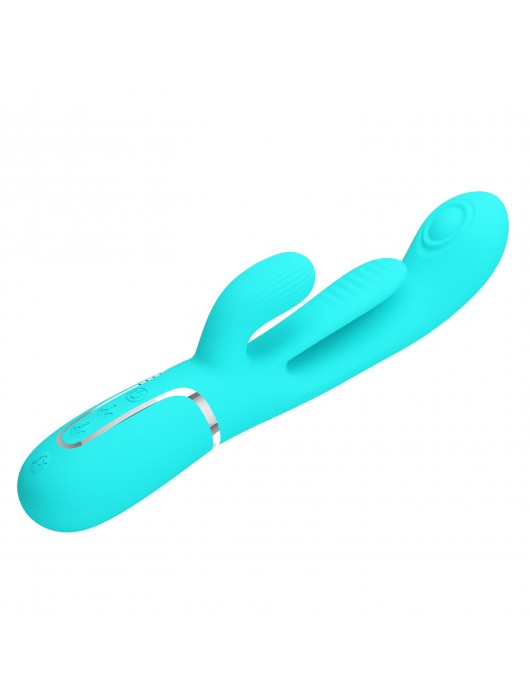 Аквамариновый мультифункциональный вибратор Shania - 22,2 см. - Baile