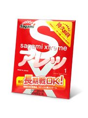 Утолщенный презерватив Sagami Xtreme FEEL LONG с точками - 1 шт. - Sagami - купить с доставкой в Прокопьевске