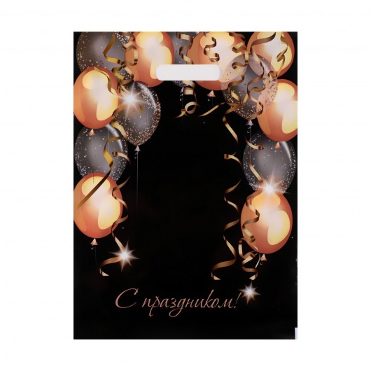 Пакет с вырубной ручкой и принтом в виде шариков (30х40 см) - Сима-Ленд - купить с доставкой в Прокопьевске