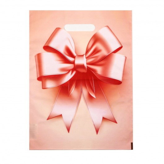 Пакет с принтом в виде банта с вырубной ручкой (30х40 см) - Сима-Ленд - купить с доставкой в Прокопьевске