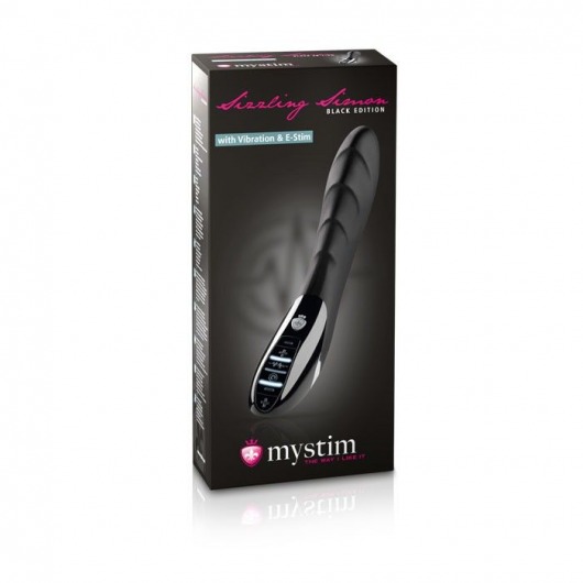 Вибратор с электростимуляцией Sizzling Simon Black Edition - 27 см. - MyStim - купить с доставкой в Прокопьевске